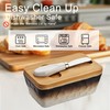 Stone Large Butter Dish with Lid for Countertop,Ceramic Butter Keeper
