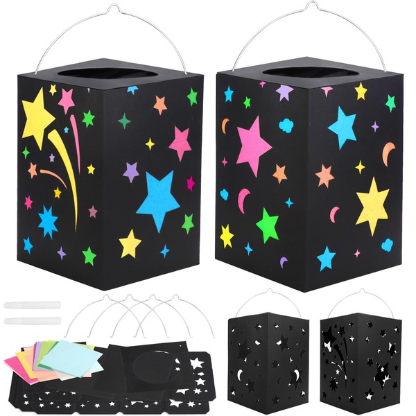 MONCAP 4 Pack Star Lantern Craft Kits for Kids Arts
