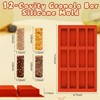 Wilewir 3Pcs Silicone Granola Bar Mold, 12-Cavity Rectangle Silicone Chocolate