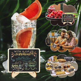 Mini Chalkboard Signs,10 Pack Framed Small Chalkboard Labels Kitchen Note Reminder Wood Message Boards Signs with Easel Stand for Weddings, Birthday Parties, Message Board Signs and Event Decorations