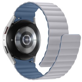 Anlinser Compatible with Galaxy Watch 7/6/5/4/FE Strap 44 mm 40 mm, Waterproof Sports Straps for Galaxy Watch 6 Classic 47 mm 43 mm/5 Pro 45 mm, Grey/Blue