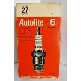 Autolite Plug No 27 Resistor Spark Plugs Box of 6 NOS Late 70s Early 80s Cars