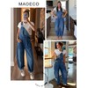 MAOECO Barrel Overalls Denim Jumpsuits for Women Casual Loose Baggy