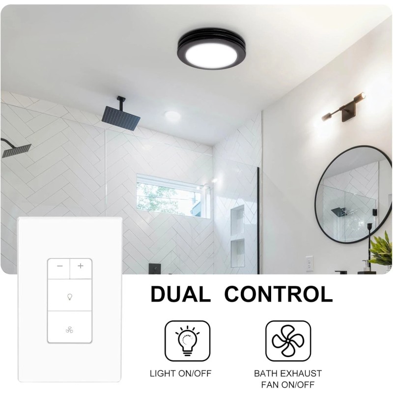 Akicon Dimmer Switch for Exhaust Fan with Light, Single Pole