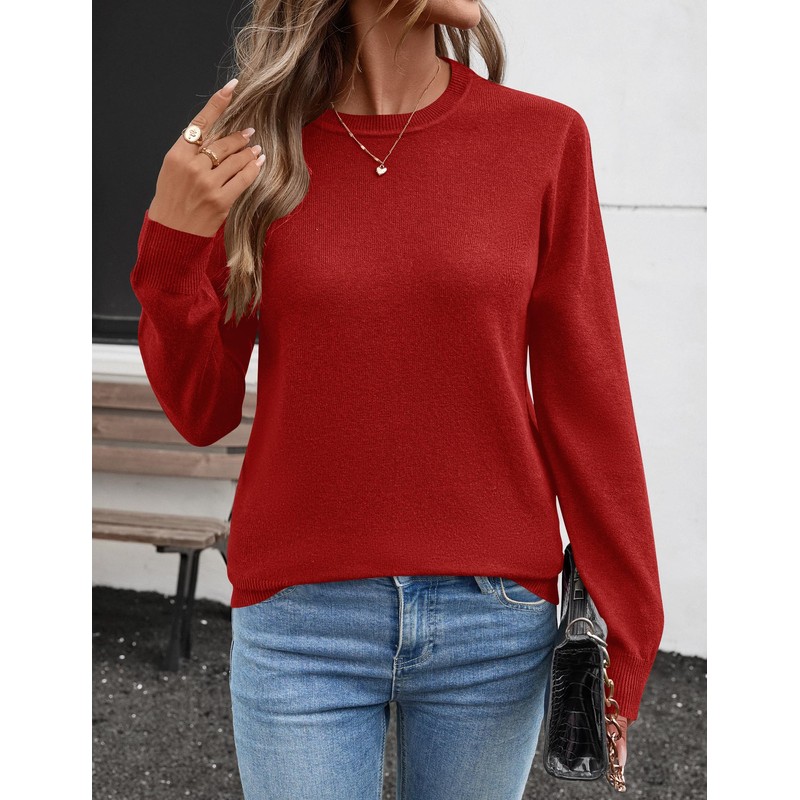Rapbin Womens Christmas Jumpers Crew Neck Tops Long Sleeve Sweaters