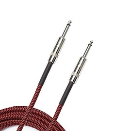 D'Addario Cable de guitarra - Cable de guitarra - Cable de instrumento - Accesorios de guitarra - Cable trenzado - 15 pies/15.0 ft - Rojo - 1 paquete