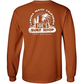 JOES SURF SHOP Men's Vintage Beach Logo Long Sleeve Tee-L-Texas/w
