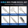 ZELCAN Chisel Set with SDS Plus Shanks, 6pc Masonry Concrete