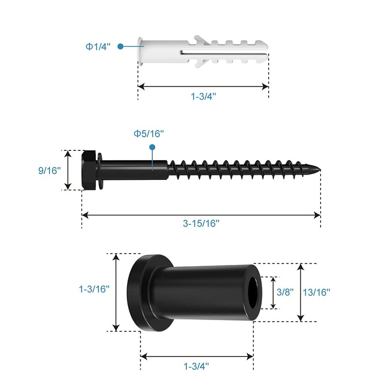 ZEKOO 1-3/4" Sliding Barn Door Hardware Track Spacers Replacement Assemblies