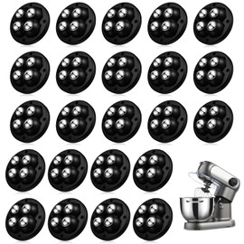 Self Adhesive Caster Wheels, Appliance Rollers for Kitchen Appliances, 360° Swivel Universal Wheel Mini Ball Transfer Roller for Storage Box, Small Furniture (with 4 Ball Bearings, Black, 24 PCS)