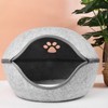 Cat Cave Bed Detachable Washable Semi Enclosed Felt Kitten Hideout