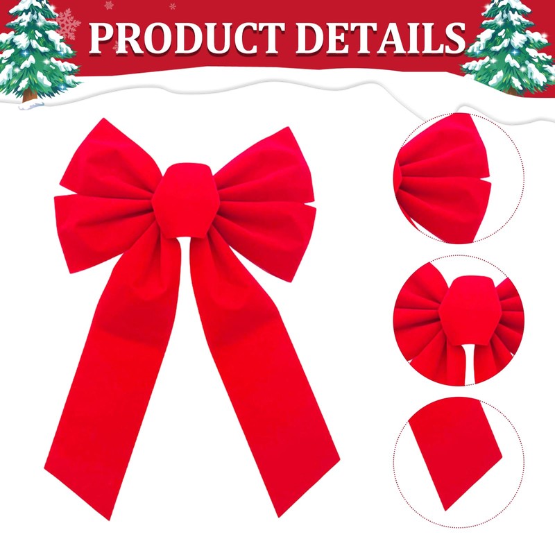 2 x large gift bow, large bow, gift, large red