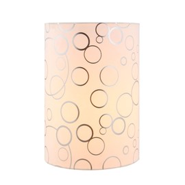 Aspen Creative 31304, Contemporary Design Hardback Drum Spider Lamp Shade, Off White with Circle Pattern, 8" Top x 8" Bottom x 11" Height