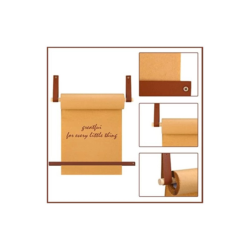 Lincia Kraft Paper Roll Wall Art Dispenser With Leather Straps