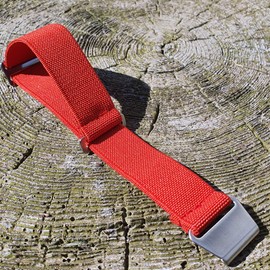 Max French Marine Nationale Elastic Nylon Navy Divers Parachute Watch Straps 20mm 22mm Military Bands (20mm, Red)