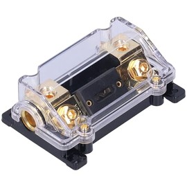 Caja de Fusibles, Portafusibles AWG de Calibre 0/2/4, Bloque ANL en Línea 1 en 1 Salida con Fusible de 100 Amperios para Audio de Coche Y Barco