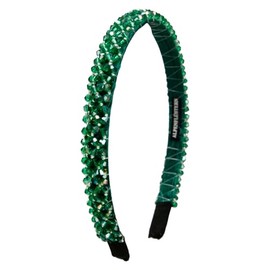 Alpenflüstern Costume Headband Glitter Beads Slim Women's Hair Accessories Hair Band Non-Slip for Dirndl (Green) ADV150