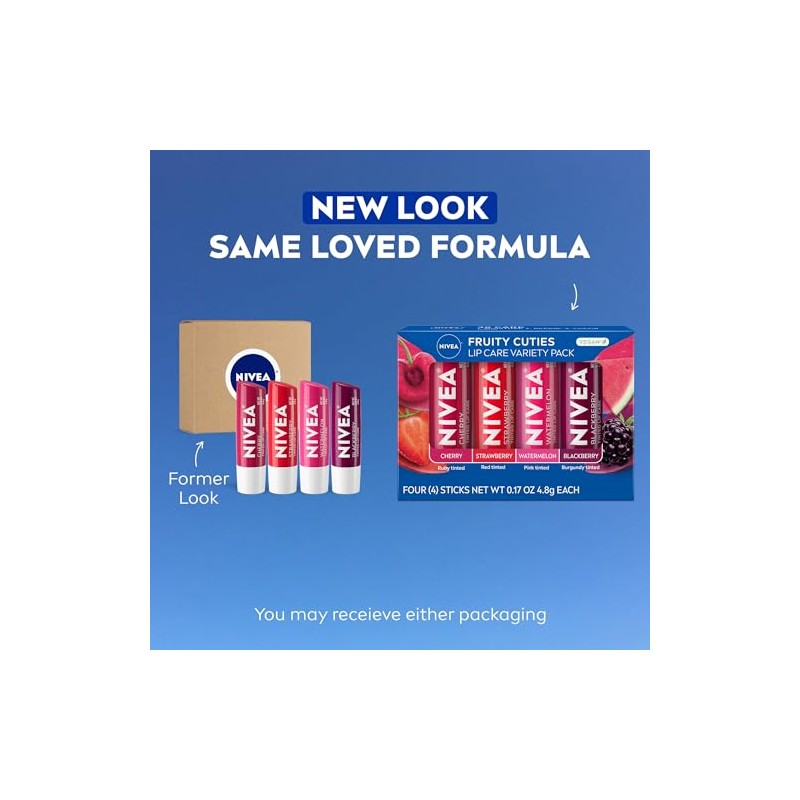 Nivea Fruit 4 piece variety pack, 0.17 Ounce