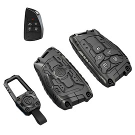 Heavy Zinc Alloy Key fob Case Cover with Keychain Compatible with 2022 2023 2024 2025 Chevy Silverado 1500 GMC Sierra 1500, 2024 2025 Silverado Sierra 2500HD 3500HD Key Shell Accessories (Model-A)