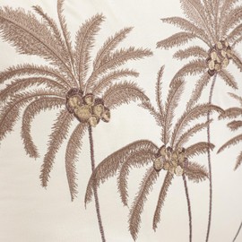 Tosleo Embroidered Throw Pillow Covers 18x18 Pack of 2 Brown Coconut Palm Pillow Cushion Cases Farmhouse Decor Square Pillowcases for Summer Sofa Couch Bedroom Living Room