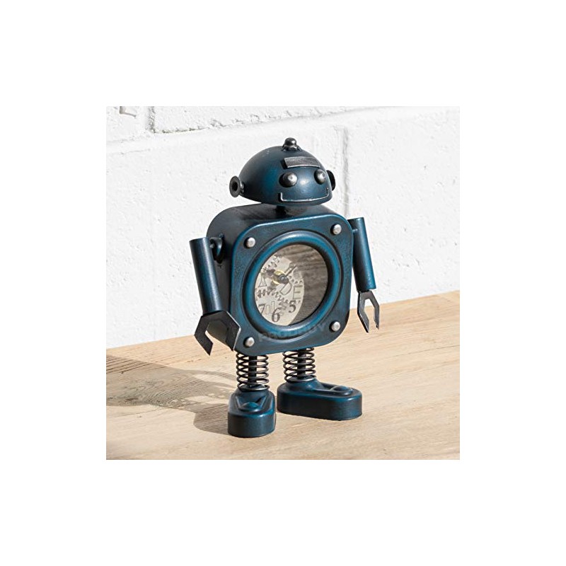 ProdBuy Home Friendly Metal Robot Mantel Table Desk Clock