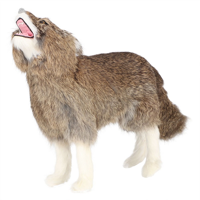 Garden Decoration Simulation Brown Wolf,Brown Wolf Ornaments Handicrafts