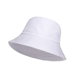 COSHAL® Kids Bucket Hat Reversible Unisex Hat Boys Girls Cotton Fishing Hats for Camping, Hiking, Traveling, Baseball Cap, Football Summer Beach Sun Hat Plain Colours (UK, Alpha, One Size, White)