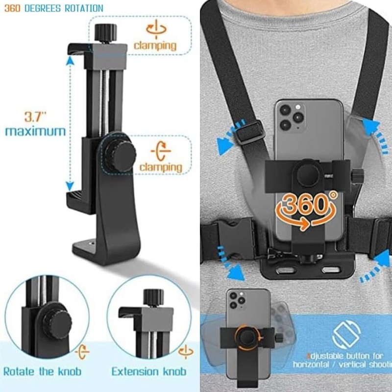Itisyou Smartphone Chest Fixation Device, Wearable Camera, Chest, Harness Belt,