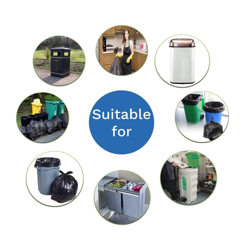 HOMESmith HS-150 Eco Friendly Heavy Duty Black Bin Bags (Pack