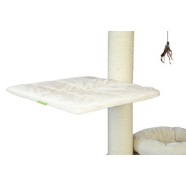 Kratzbaumland Replacement Cover Suitable for Natural Paradise Lounger Square Replacement Part (2 Pieces) (Cream - Elegant Plush)