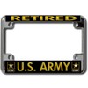 U.S. Army Retired Chrome Motorcycle License Plate Frame