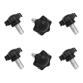 JJWNMLL 6 pieces M10 x 20 mm hexagonal plastic head star screw, star handle screw, thread replace star hand, hand start screw, mechanical locking screw