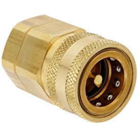 Snap-Tite BVHC12-12F Brass H-Shape Quick-Disconnect Hose Coupling, Sleeve-Lock Socket, 3/4" NPTF Female x 3/4" Coupling Size