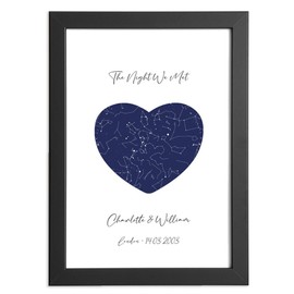 Custom Night Sky Star Gift Romantic Heart Print - Tailored for Special Occasions: Anniversaries, Birthdays, Christmas, Valentine's, Weddings - For Loved Ones