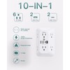 Addtam Surge Protector Outlet Extender, 6-Outlet Splitter with 4 USB