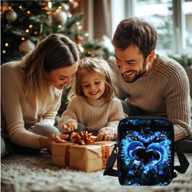 Wnbucioht Neon Blue Dolphin Crossbody Bags for Women Mini Purse Shoulder Handbags Zipper Wallet Dolphin Print Messenger Tote Bag Girls Sling Satchel