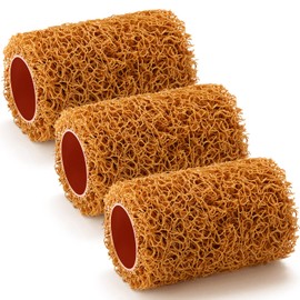 Teenyyou 3 Pcs 4 Inch Textured Paint Roller Set Small Textured Roller Brown for Painting Walls Popcorn Ceiling Home Improvement Paint Supplies, Tan