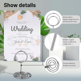 Fonyiunce Pack of 30 Place Card Holders, Photo Holder, Card Holder, Wedding Photo Holder with Clips, Round Place Card Holder, for Weddings, Banquets, Parties (Rounds)