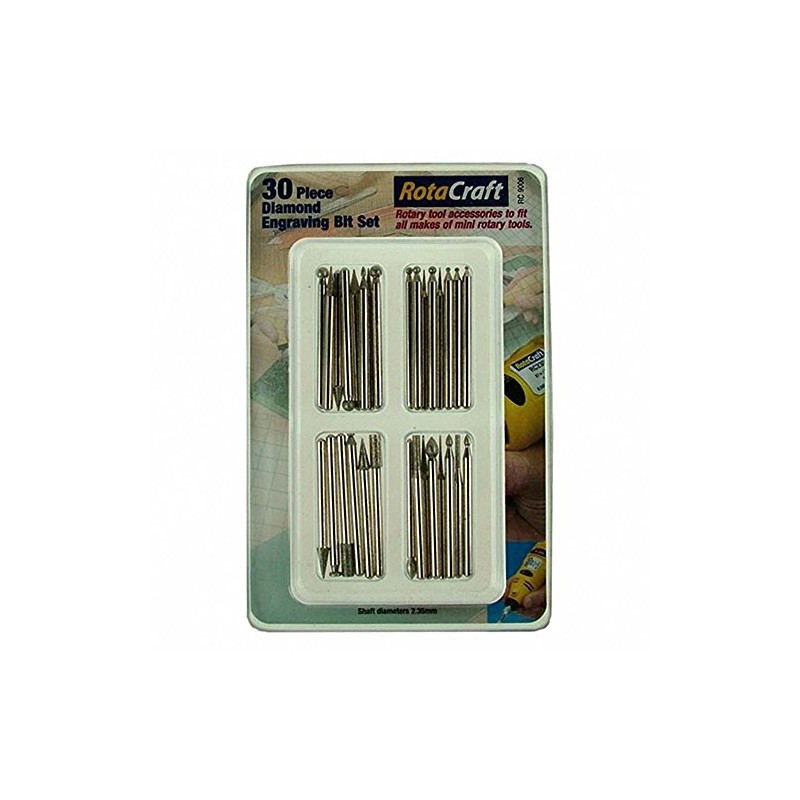 Rotacraft 30 Piece Diamond Engraving bit set,Grey