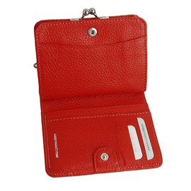 Yamamoto mj4505 Bi-Fold Wallet, Yamamoto Kansai Coin Purse Included, Soft Cowhide Leather, Orange, orange