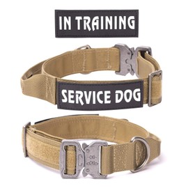 Adjustable Dog Collar with Control Handle, Tactical Collar Nylon, Dog Collar Padded, Metal Buckle, for Medium Large Dogs, Hunting Training, Outdoor, K9 L (L)