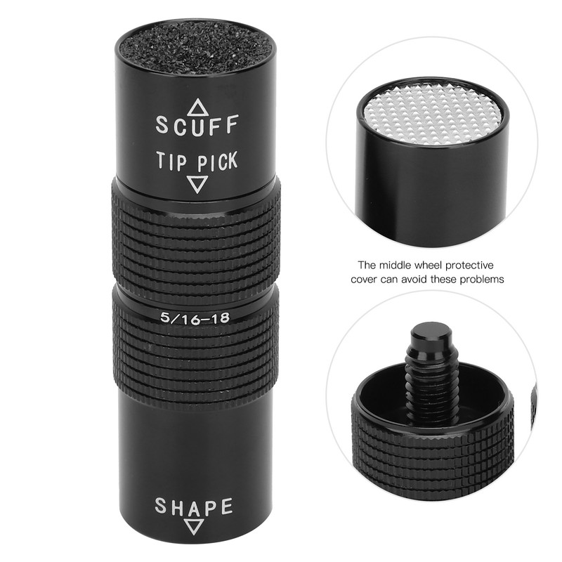 Pool Cue Care Tip Club 5/618 Thread Aluminum Alloy MultiFunction
