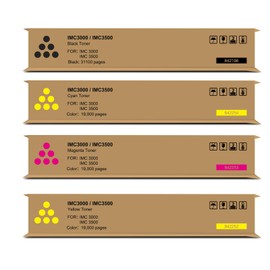 VANCOOH IMC3000 IMC3500 Black Cyan Magenta Yellow Toner Cartridge Compatible for Ricoh 842251 842252 842253 842254 Toner for Ricoh Savin Lanier IM C3000 IM C3500 Printer, 4 Pack