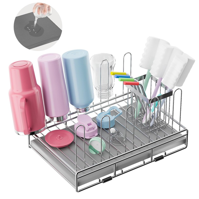 chilinii Baby Bottle Drying Rack Organizer Stainless Steel Large Countertop