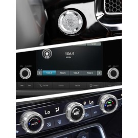 DvlynAuroa for Honda Civic Accessories 2022-2025 & Accord/CRV/HRV/Acura Integra 2023-2025, ADX 2025 - A/C & Audio Knob Covers, Hazard Light, Push Start Button Cover/Ring 8pcs (7-inch Screen, Bling)