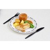 Harfield Black & Grey Stripes 23cm Patterned Plate - Pack