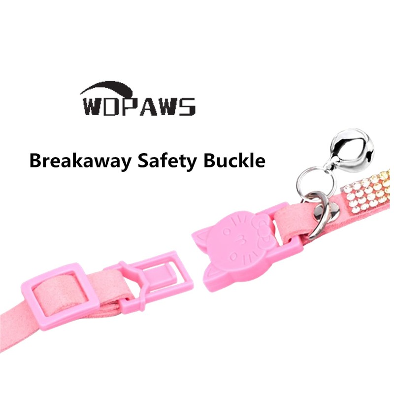 WDPAWS Cat Collar Breakaway Bling Diamond Rhinestone with Bell Adjustable