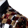 PYJTRL Men Stylish Two Color Conversion Shiny Sequins Blazer Suit