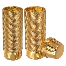 HARFINGTON Gold Tone Cupcake Cups, 100pcs Aluminum Foil 3.5oz Standard Cupcake Liners Cupcake Baking Cups for Birthday Party Supplies Weddings Decorations