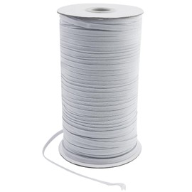 AMANDELIZABE Elastico in gomma da 5 mm, 100 metri, nastro elastico per cucire e per la casa, fai da te, per il cucito, il fai da te, il nastro elastico bianco.